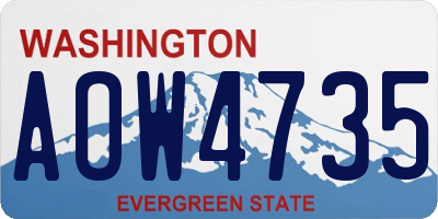 WA license plate AOW4735