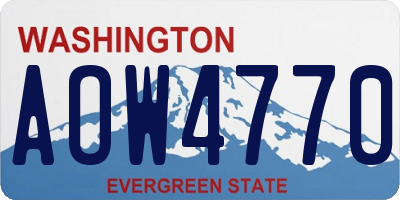 WA license plate AOW4770