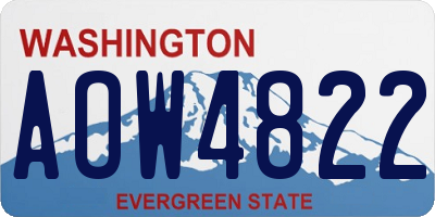 WA license plate AOW4822