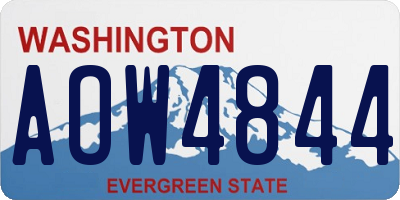 WA license plate AOW4844