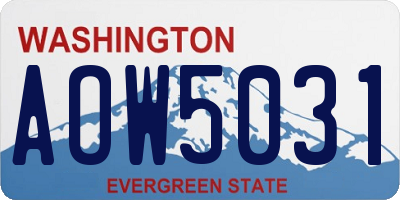 WA license plate AOW5031