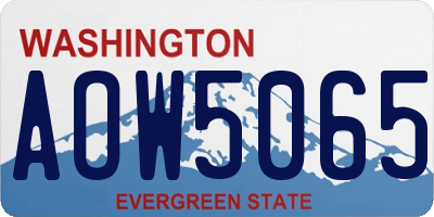 WA license plate AOW5065