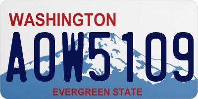 WA license plate AOW5109