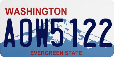 WA license plate AOW5122