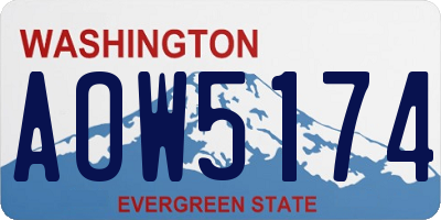 WA license plate AOW5174