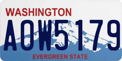 WA license plate AOW5179
