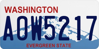 WA license plate AOW5217
