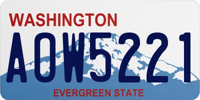 WA license plate AOW5221