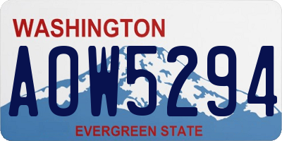 WA license plate AOW5294