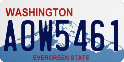 WA license plate AOW5461