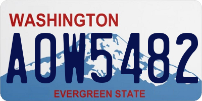 WA license plate AOW5482