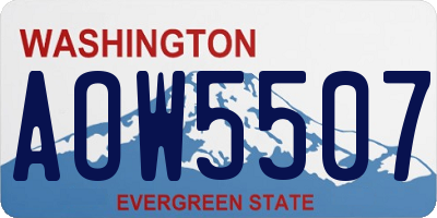 WA license plate AOW5507