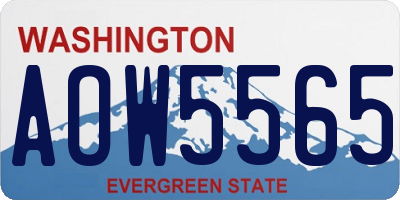 WA license plate AOW5565