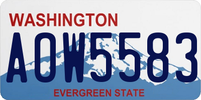 WA license plate AOW5583
