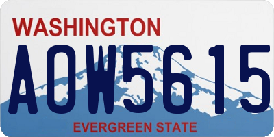 WA license plate AOW5615