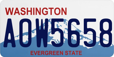 WA license plate AOW5658