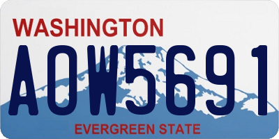 WA license plate AOW5691