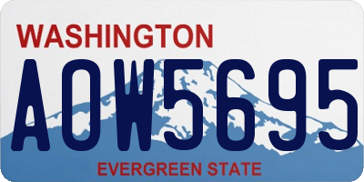 WA license plate AOW5695
