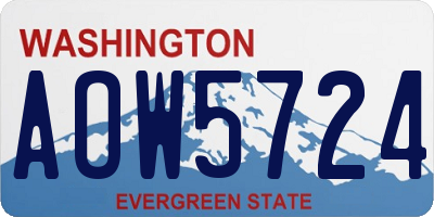WA license plate AOW5724