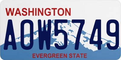 WA license plate AOW5749