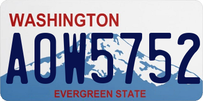 WA license plate AOW5752