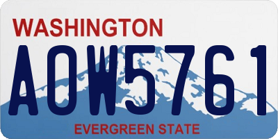 WA license plate AOW5761