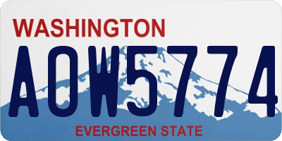 WA license plate AOW5774