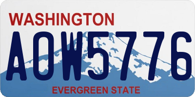 WA license plate AOW5776