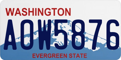 WA license plate AOW5876