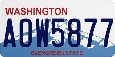 WA license plate AOW5877