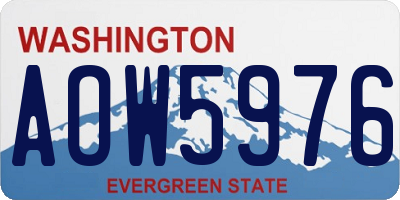 WA license plate AOW5976