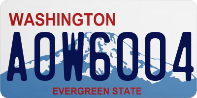 WA license plate AOW6004