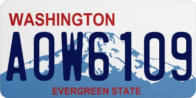 WA license plate AOW6109