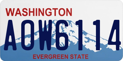 WA license plate AOW6114