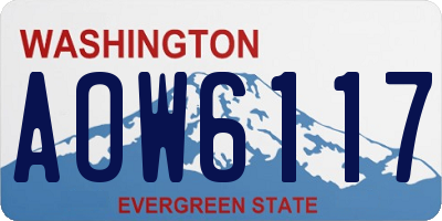 WA license plate AOW6117