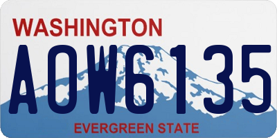 WA license plate AOW6135