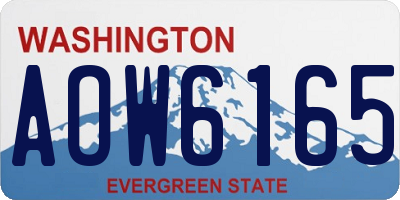 WA license plate AOW6165