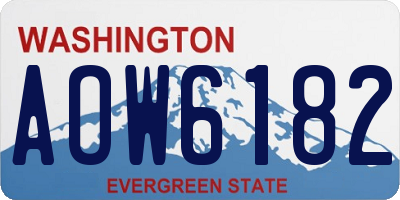 WA license plate AOW6182