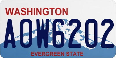WA license plate AOW6202