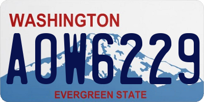 WA license plate AOW6229