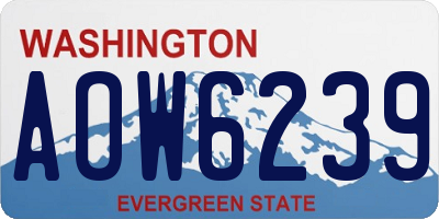 WA license plate AOW6239