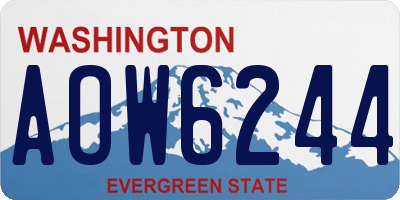 WA license plate AOW6244