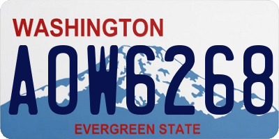 WA license plate AOW6268