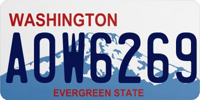 WA license plate AOW6269