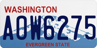 WA license plate AOW6275