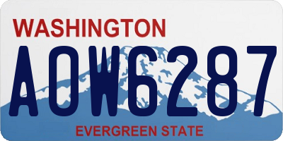 WA license plate AOW6287