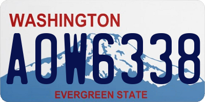 WA license plate AOW6338