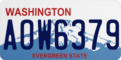 WA license plate AOW6379