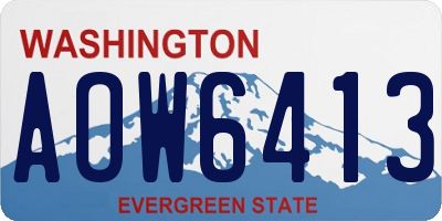 WA license plate AOW6413