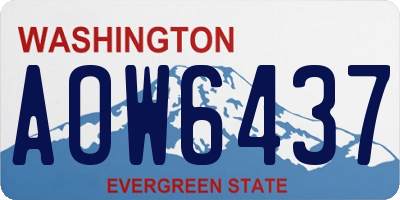 WA license plate AOW6437